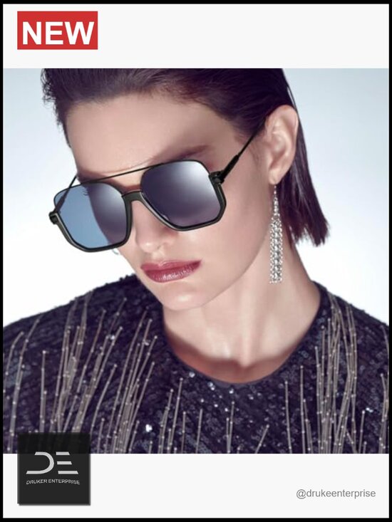 Retro Oversized Aviator Sunglasses Square Double Bridge Pilot Sun Glasses 70s main image 5